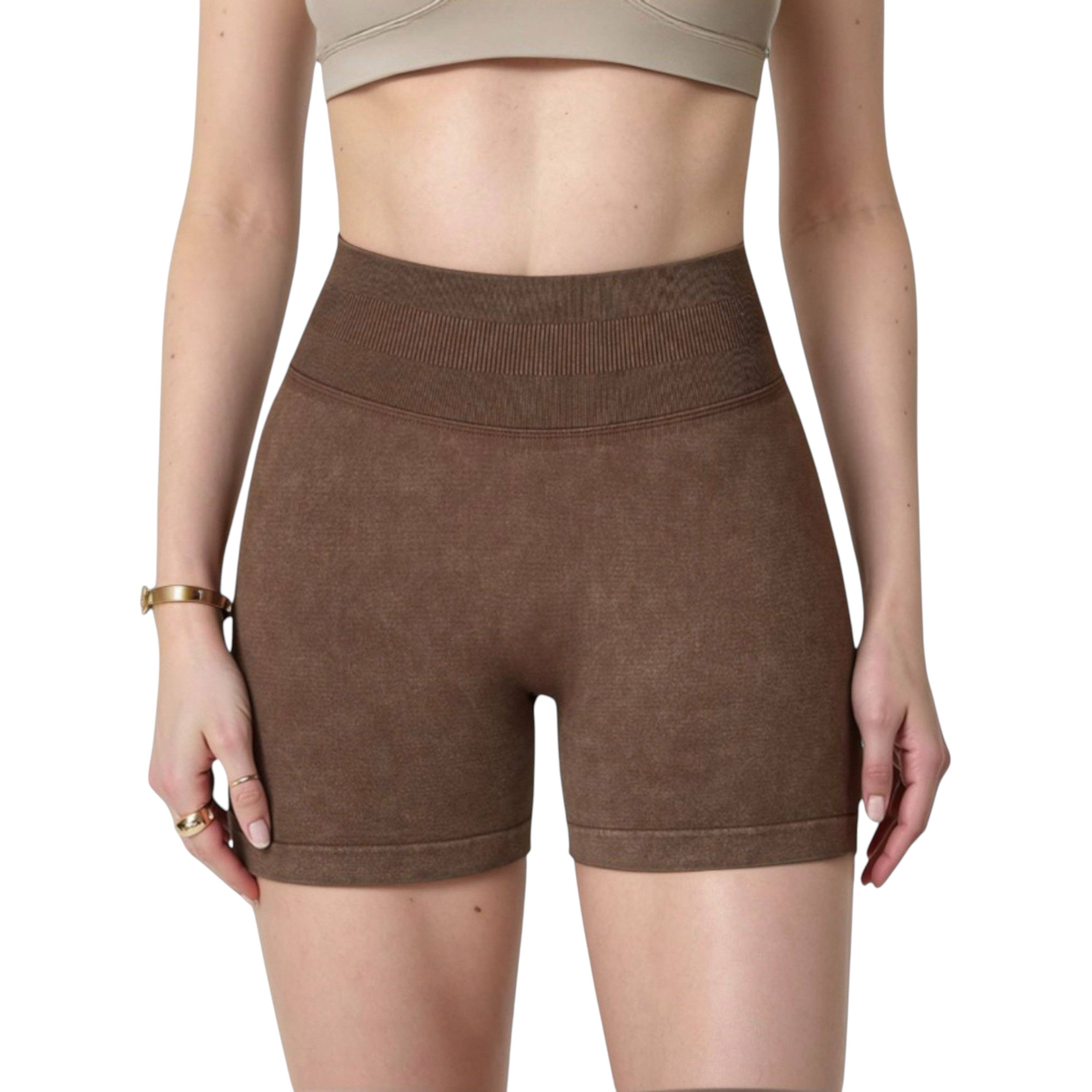 Active by Anna-Kaci - Vente Short de sport – femme - Shorts de cyclisme sans couture à taille haute côtelée pour femmes avec élasticité19