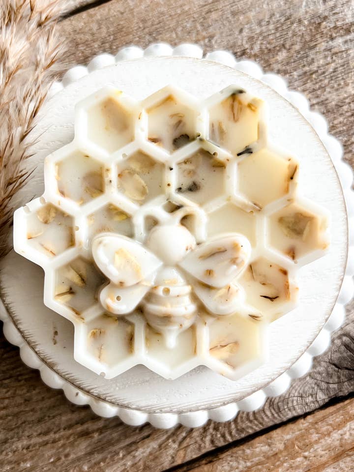 Lavender + Oatmeal Honey Comb Soap Bar for wholesale by Barbara Alanis Handmade