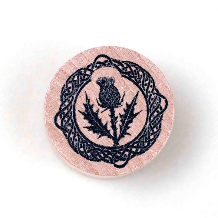 CoraCreaCrafts - Wholesale Rubber/decorative stamp - Thistle Wooden Stamp2