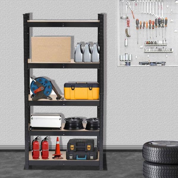 as picture 5 Tier Heavy Duty Metal Shelving Rack Unit Garage Storage Shelf Black UK for wholesale on Faire0