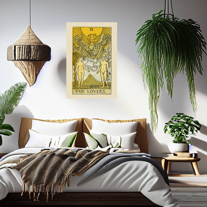 The Lovers Number 6 Canvas Print - Tarot Card Art for Home or Office - Apothecary Decor for wholesale by Print Pothecary
