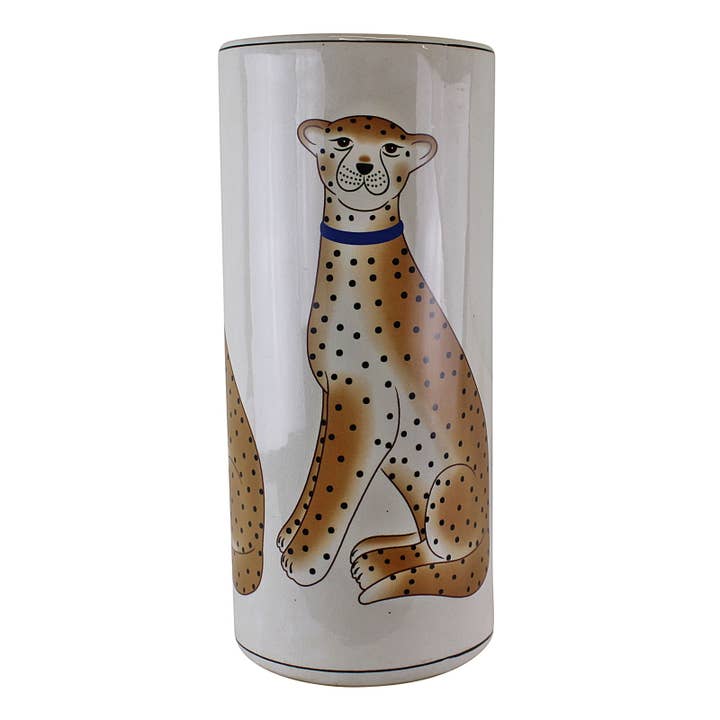 Geko Products – wholesale Umbrella stand – Ceramic Umbrella Stand, Leopard Design