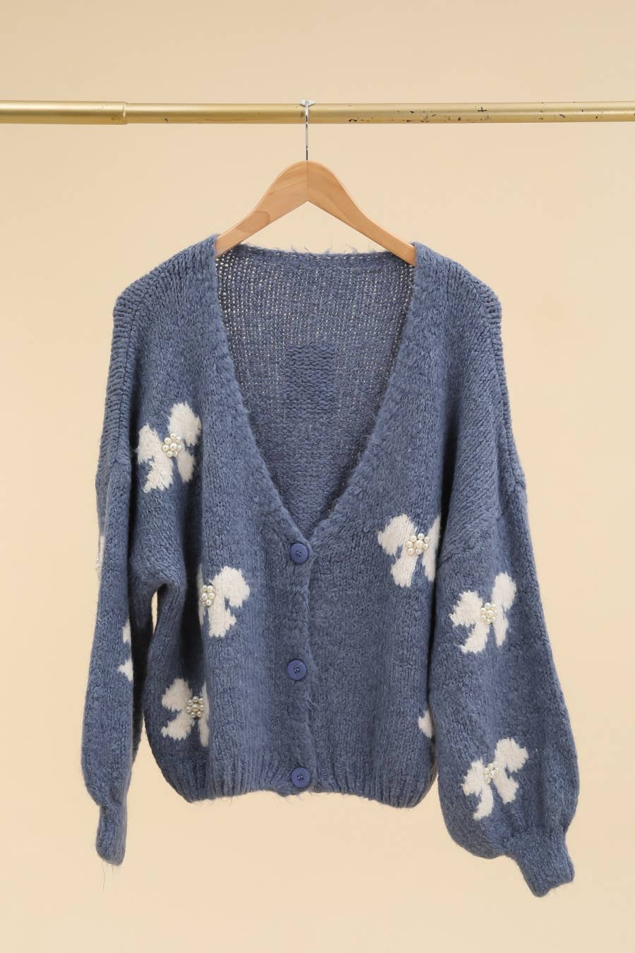 LÉA & LUC - Vente Pull en maille – femme - Gilet motif papillon avec perle REF. 2066611