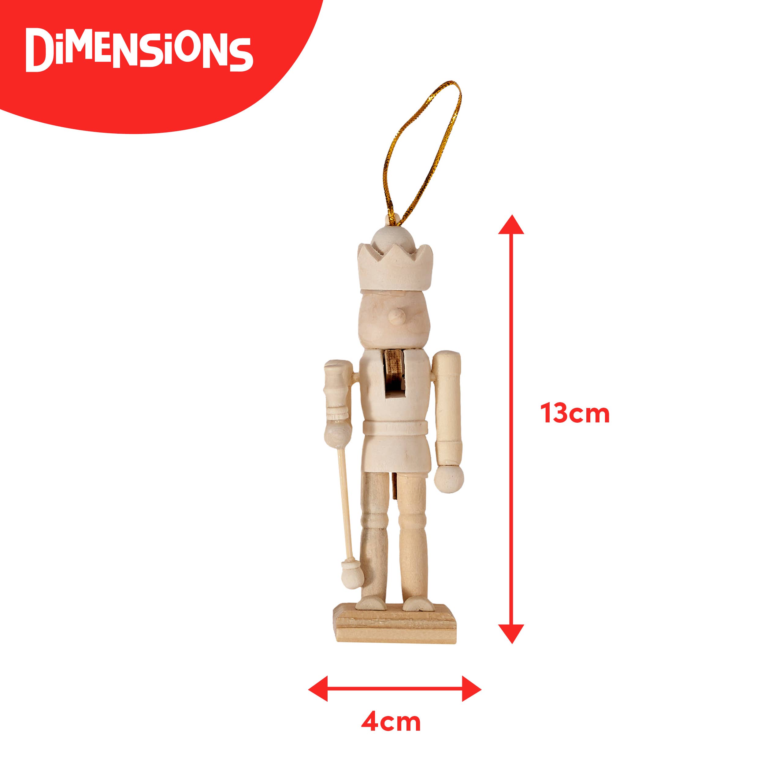 The Twiddlers - Vendita all'ingrosso Kit per lavoretti fai da te - Bambini - Set di 6 schiaccianoci di Natale in legno da 13 cm da dipingere2