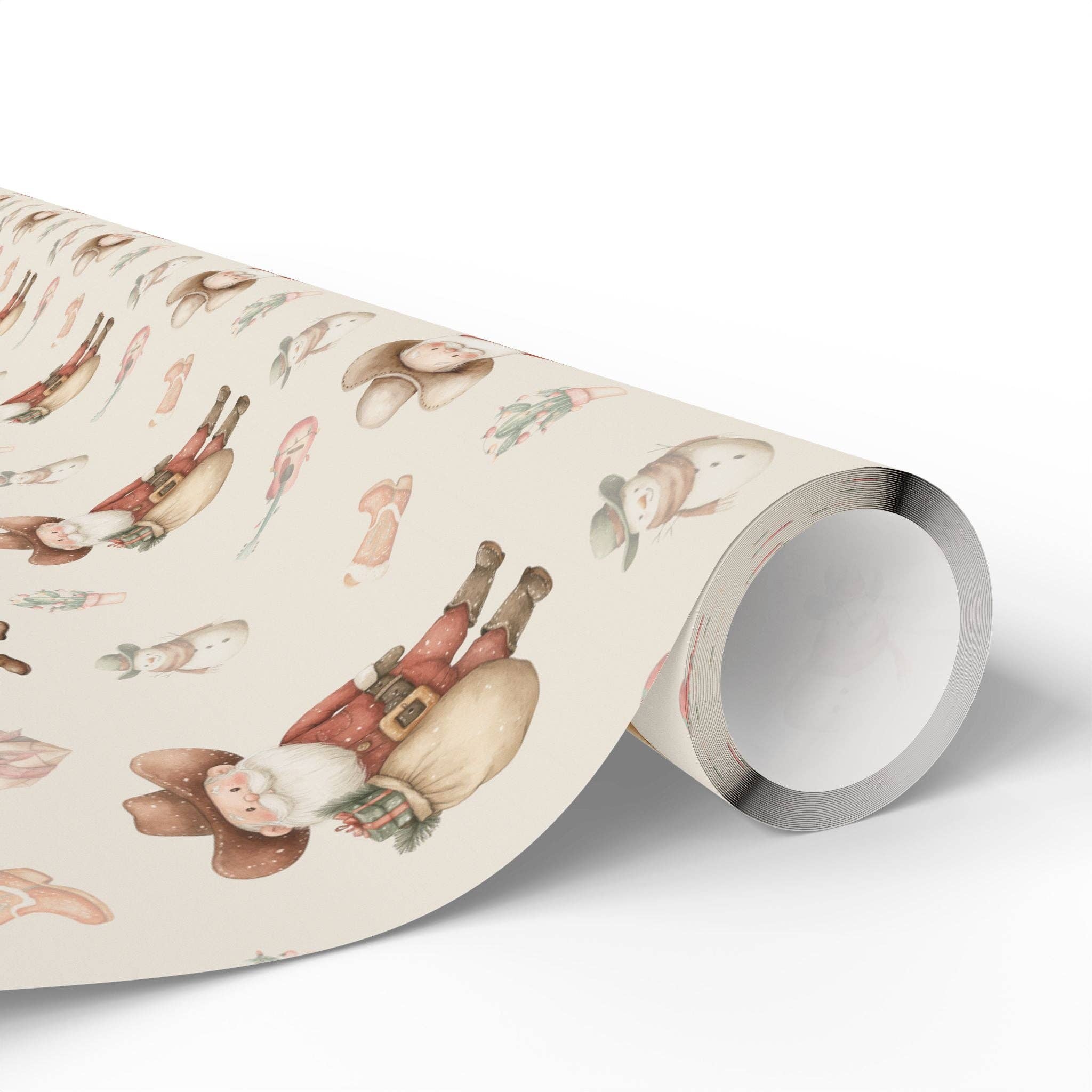 Lokipawz - Wholesale Flat Wrap - Western Santa Holiday Wrapping Paper5