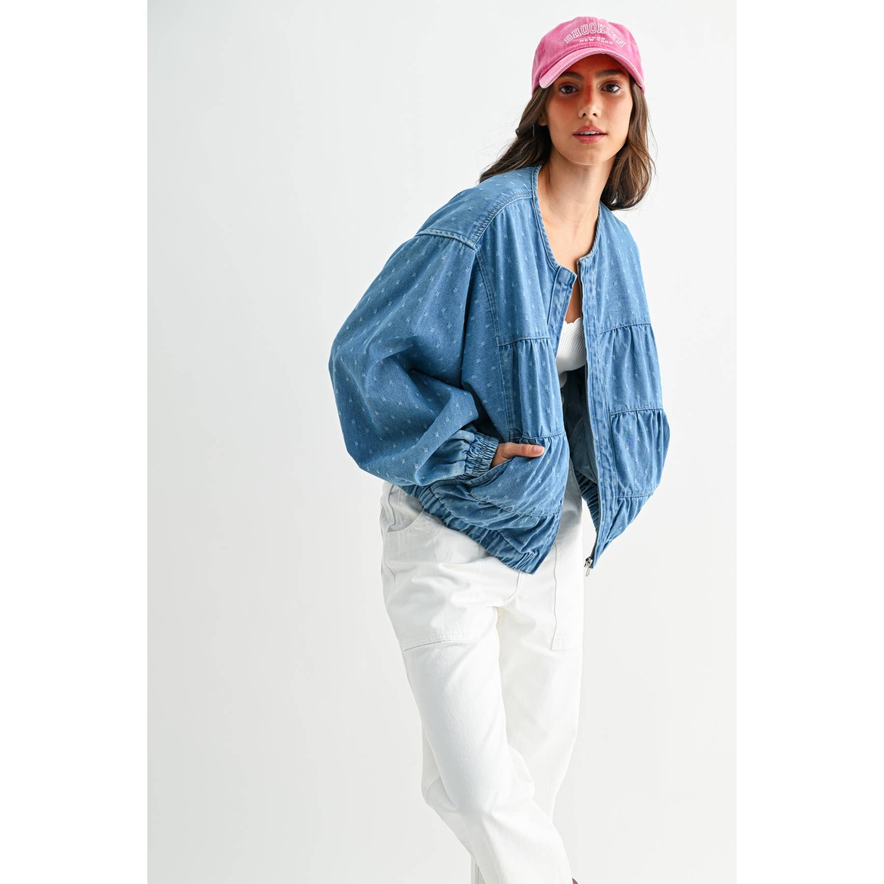 MEDIUM WASH MODERN DENIM JACKET  for wholesale on Faire8