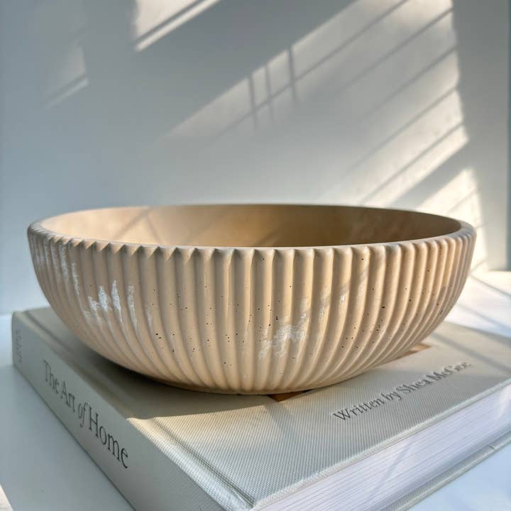 Fancy Concrete - Wholesale Decorative Plate/Dish/Bowl - Temis- Fluted Bowl