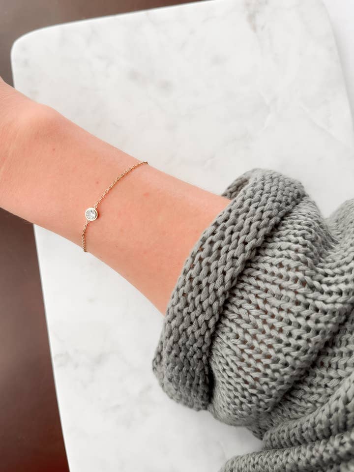 Ædelstenskæde 18K forgyldt rustfrit stål armbånd for engroshandel hos Whitebirch Handmade Goods