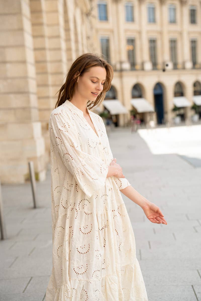 Happy look - Vente Robe – femme - Longue robe en broderie anglaise 2