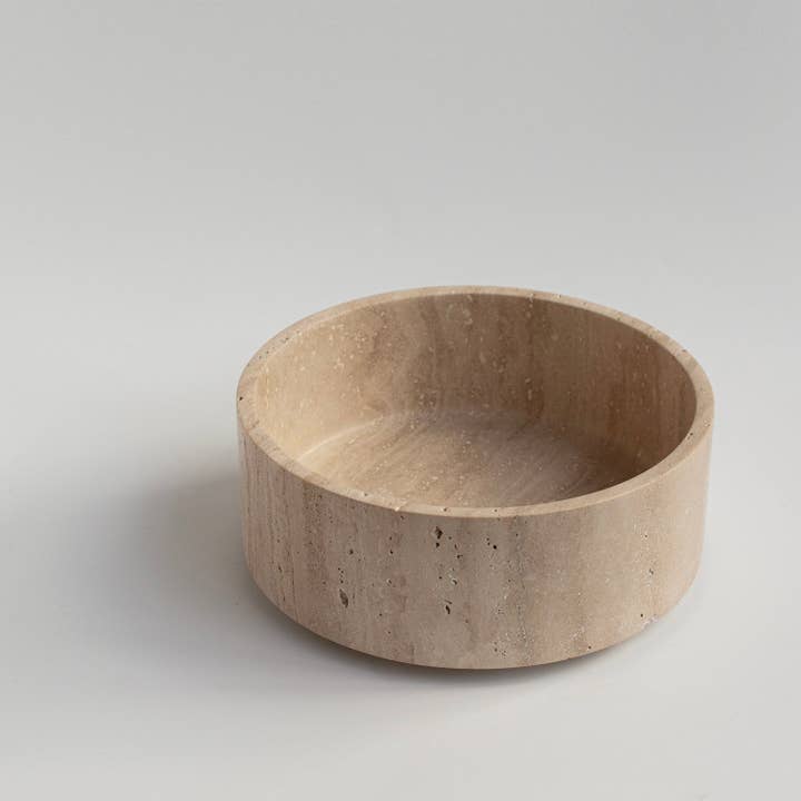 Kiwano Concept - Wholesale Decorative Plate/Dish/Bowl - TRAVERTINE CYLINDER BOWL2