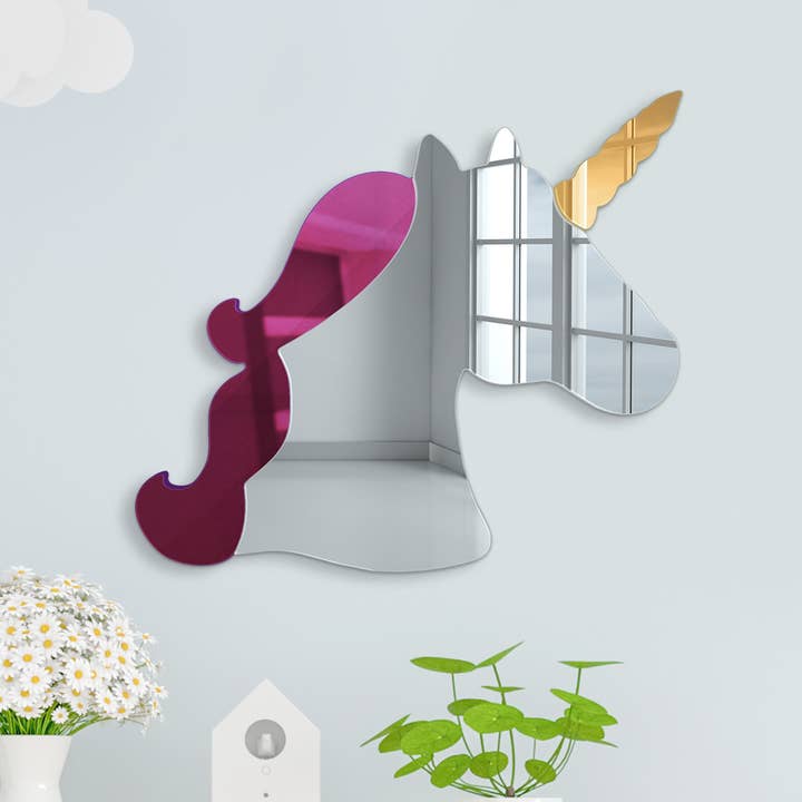 Enhjørning | Akrylkunst | Dekorativt vægspejl for engroshandel hos 4ArtWorks