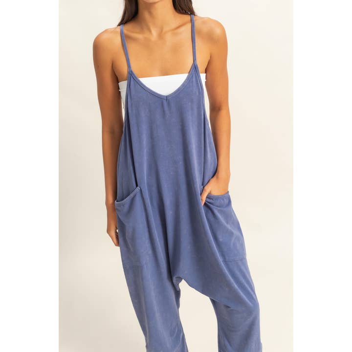 HYFVE - Wholesale Jumpsuit - Women's - DZ25A917-Relaxed Fit Mineral Washed Jumpsuit