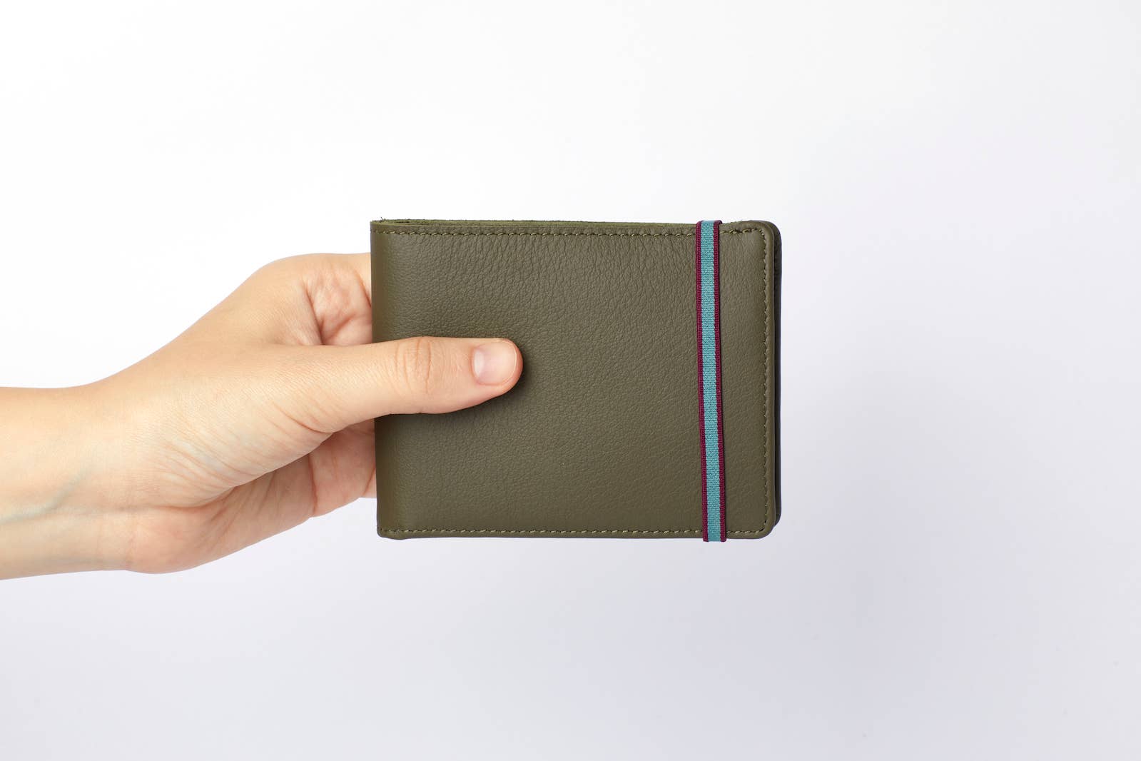 Carre Royal - Vente Portefeuille – unisexe - Portefeuille minimaliste Kaki avec porte-monnaie