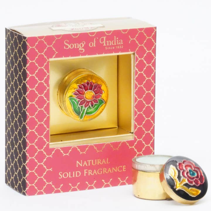 Packaged Solid Perfume in Brass Jar - Patchouli for wholesale by R. Expo/Song of India