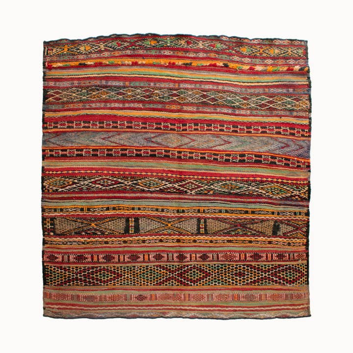Saloua Vintage Moroccan Flat-weave Kilim Rug | 5’8” x 6’ for wholesale by Apartment F - shipping from Austin, TX