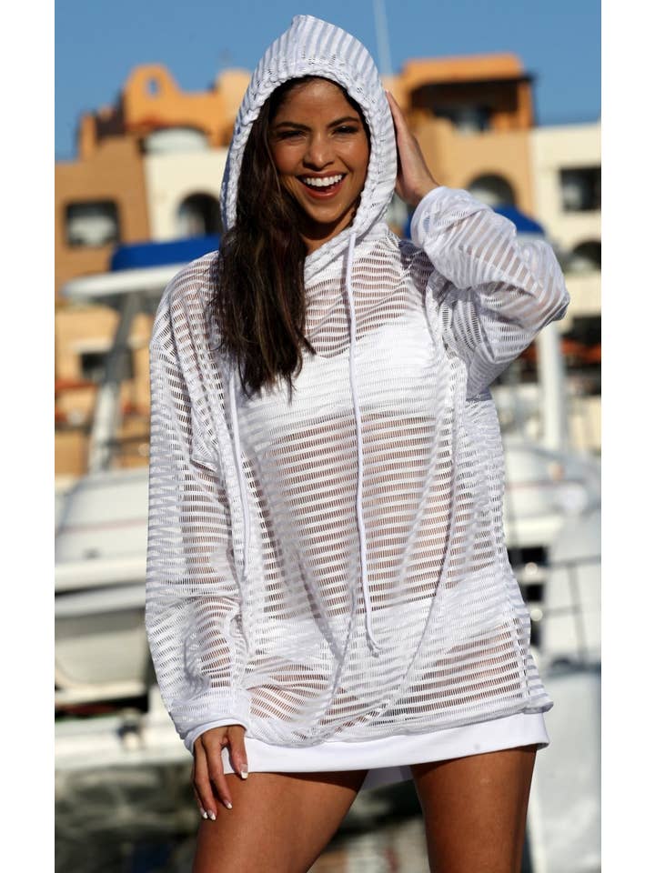 Rayures transparentes Sweat à capuche à enfiler - V458 en vente sur Faire