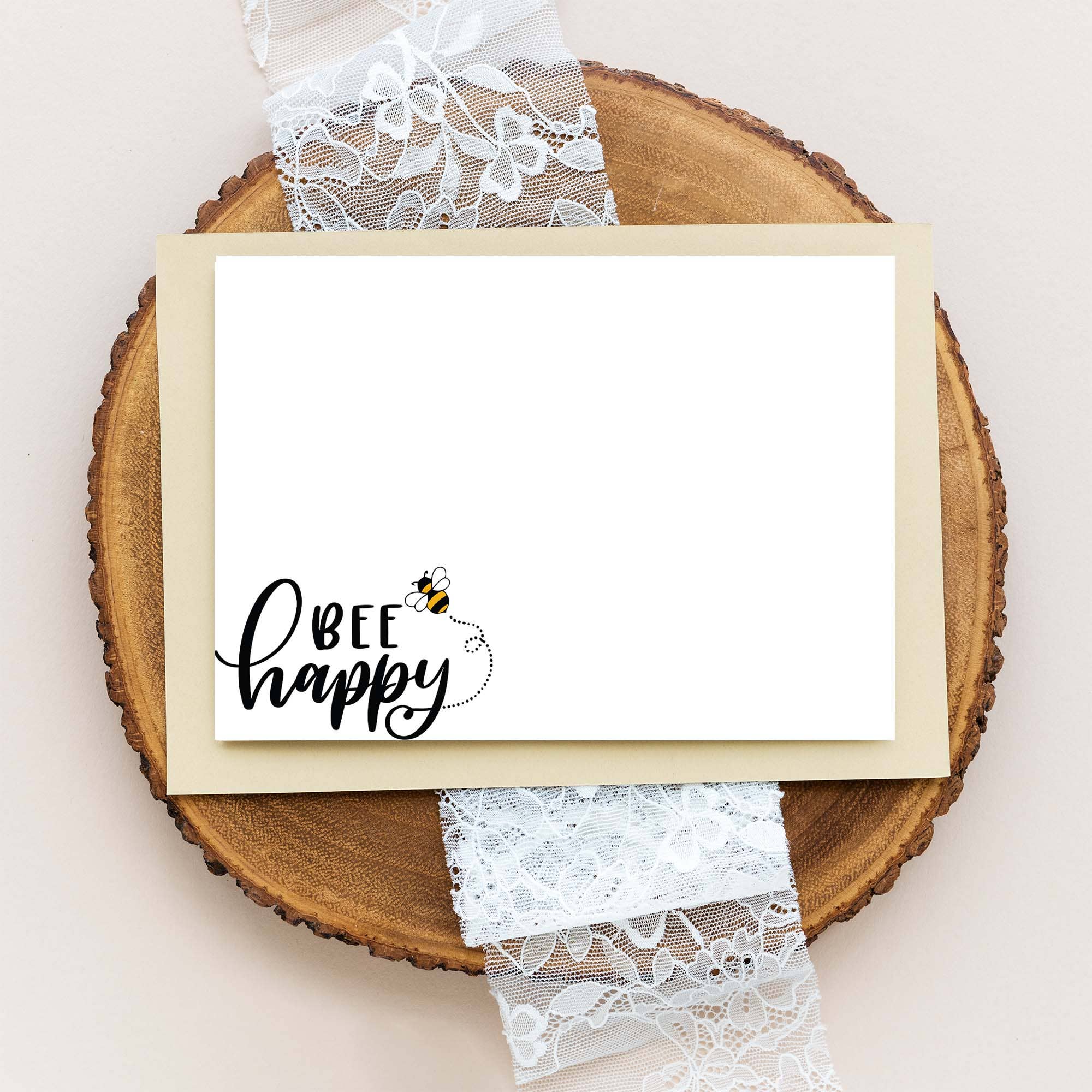 Aria Rae - Wholesale Stationery/Notecard Set - Bee Happy Little Notecards - Set of 25 - Flat Cards1