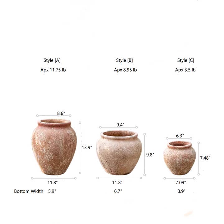 Rustic Reach - Wholesale Plant Pot - Distressed Cement Plant Pot