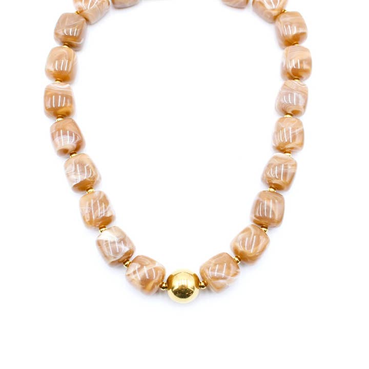 Reference Mode - Wholesale Beaded/Pearl Necklace - Resin necklace with golden bead3