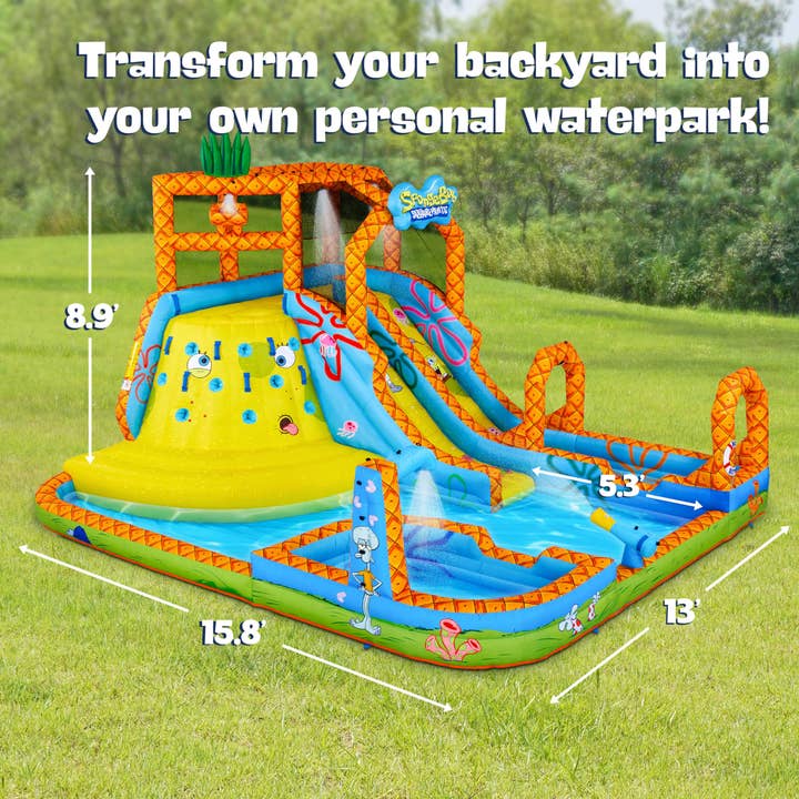 Sunny and Fun - Wholesale Inflatables - SpongeBob Mega Climb N’ Go Inflatable Water Slide