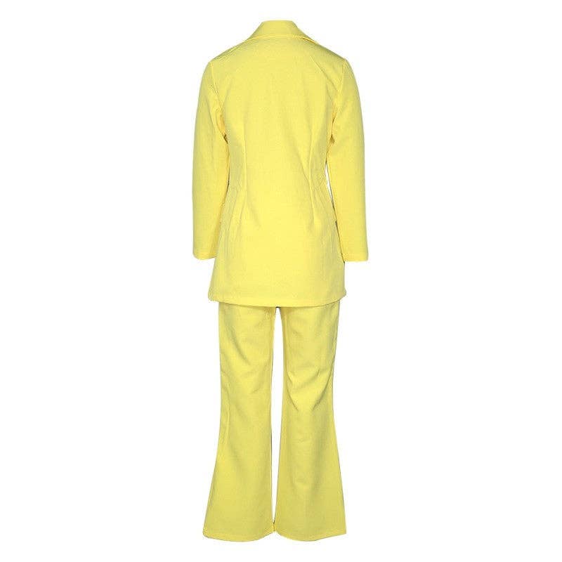 FurDecoration - Wholesale Suit Set - Women's - Solid Color Long Sleeve Suit Pants Set6