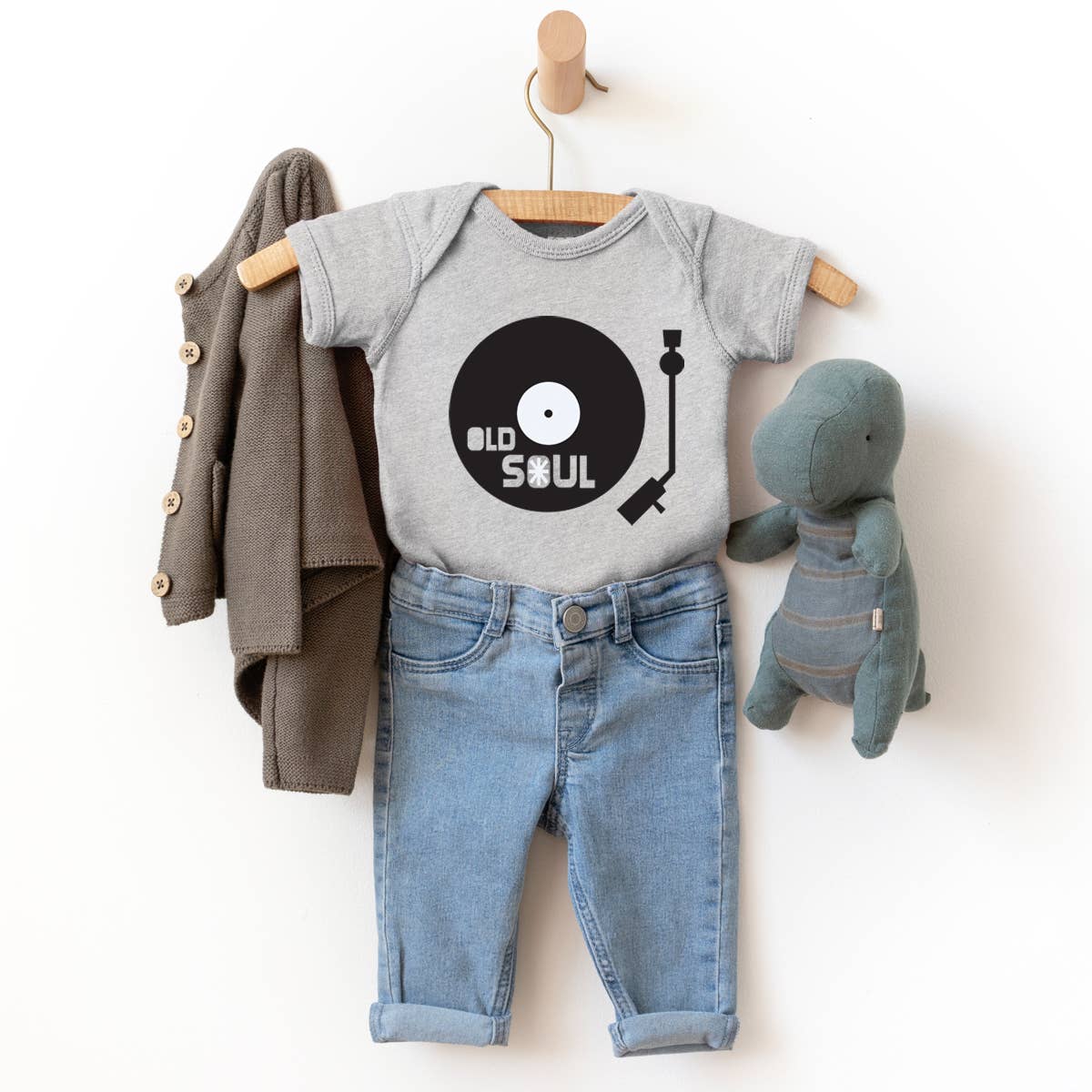 Rock Scissor Paper – wholesale Bodysuit (non-footed) – Baby – Vinyl Record Old Soul Turntable Music Lover Baby Bodysuit1