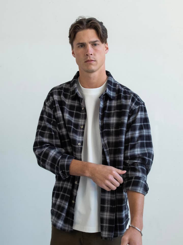 Whitford Flannel - Grey Check for wholesale by Hipland