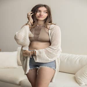BUTTONED BOUCLE CARDIGAN