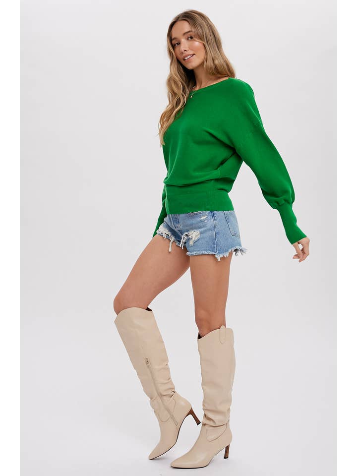 Bluivy - Wholesale Sweatshirt - Women's - BACKLESS BALLOON SLEEVES PULLOVER37