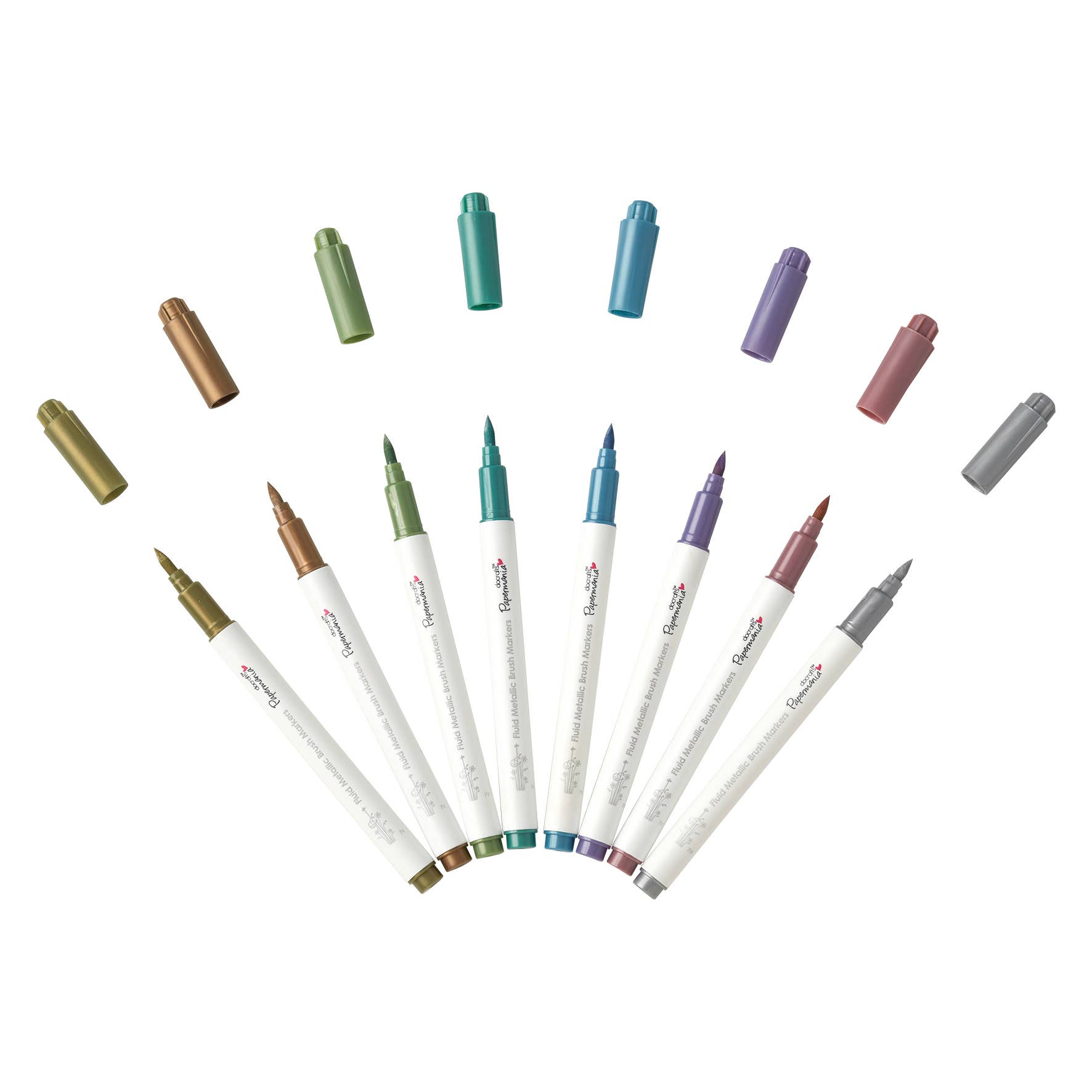 West Design Products – wholesale Pen – Papermania Metallic Pens (8Pk) - Brush Tip1