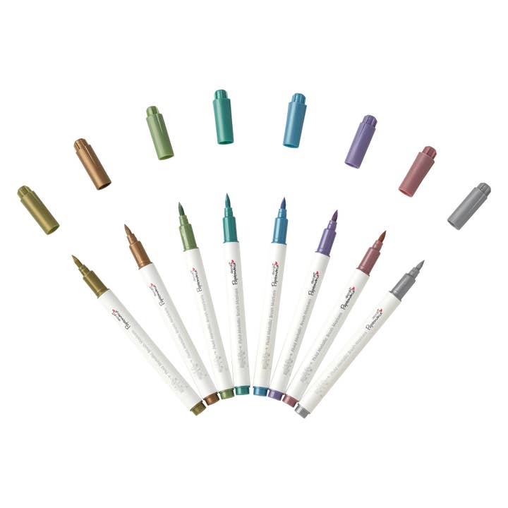 West Design Products – wholesale Pen – Papermania Metallic Pens (8Pk) - Brush Tip1