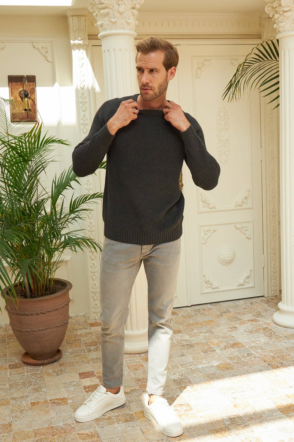 Wear Sierra - Wholesale Knit Sweater - Men's - Men's Long Sleeve Crewneck Mid-Weight Pullover Sweater15