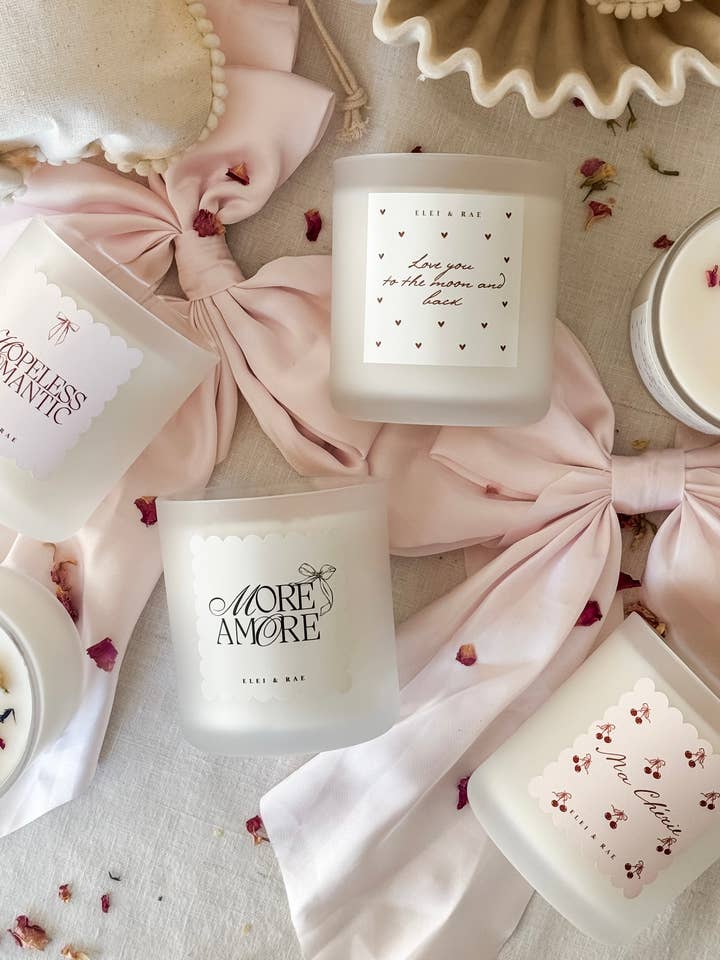 Valentinskerzenkollektion für den Großhandel von Elei & Rae