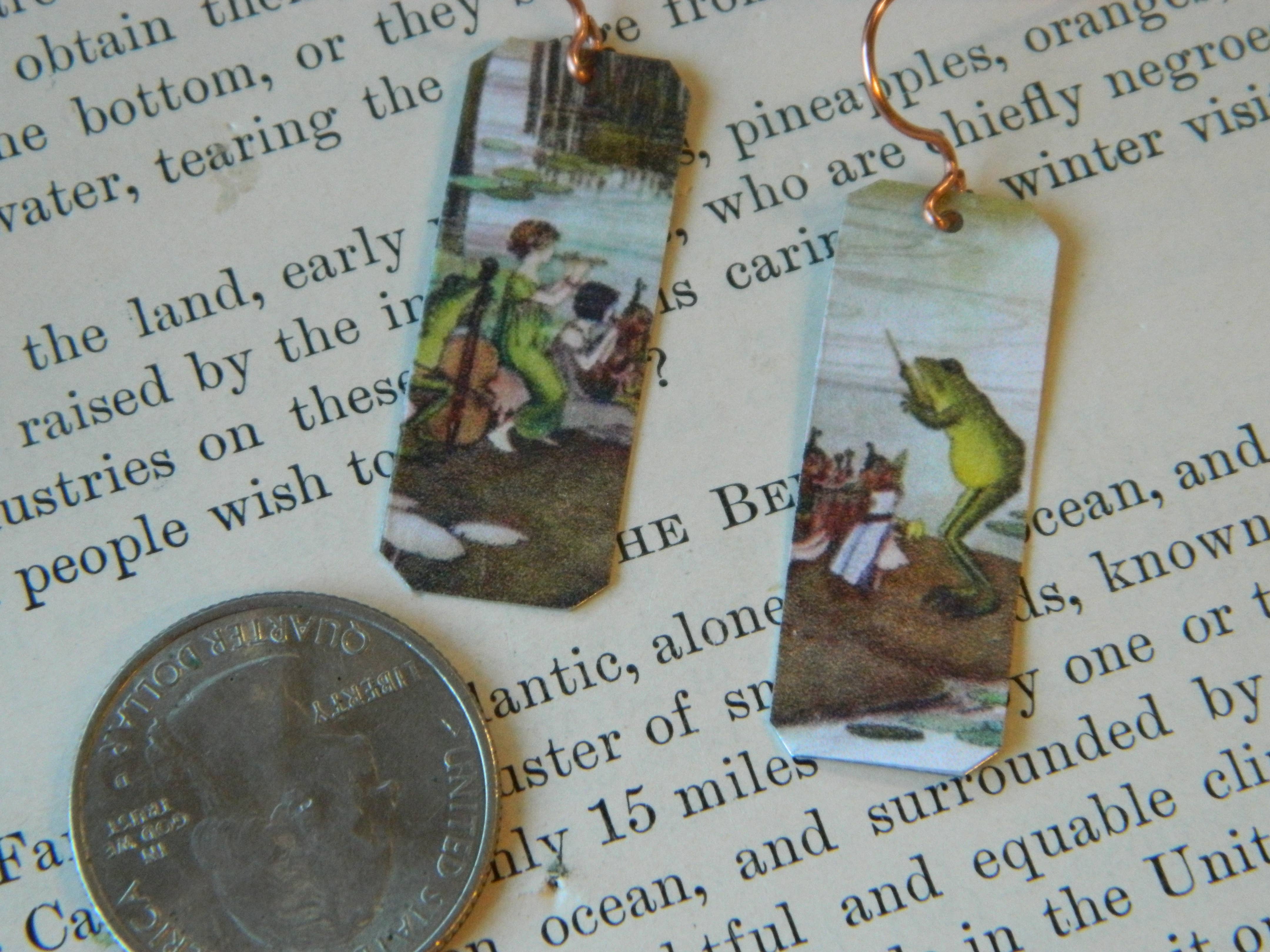 Sarah Wood Studio - Wholesale Dangle Earrings - Fairy Earrings Ida Outhwaite Frog Conducts the Orchestra1