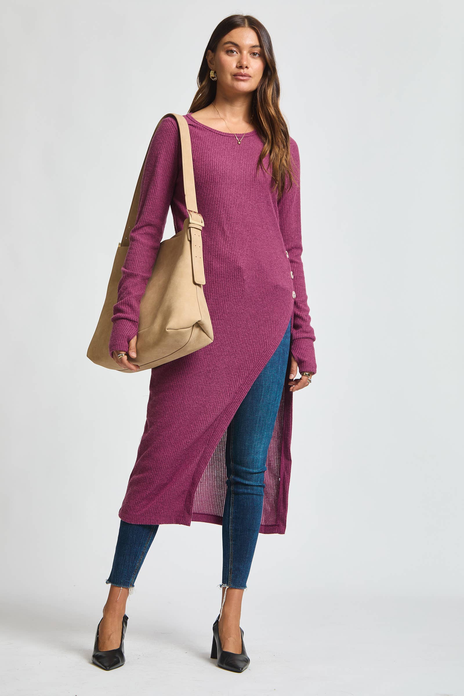 Dear Scarlett - Wholesale Tuniek - Dames - Lange tuniek met knopen TRV-POSH10