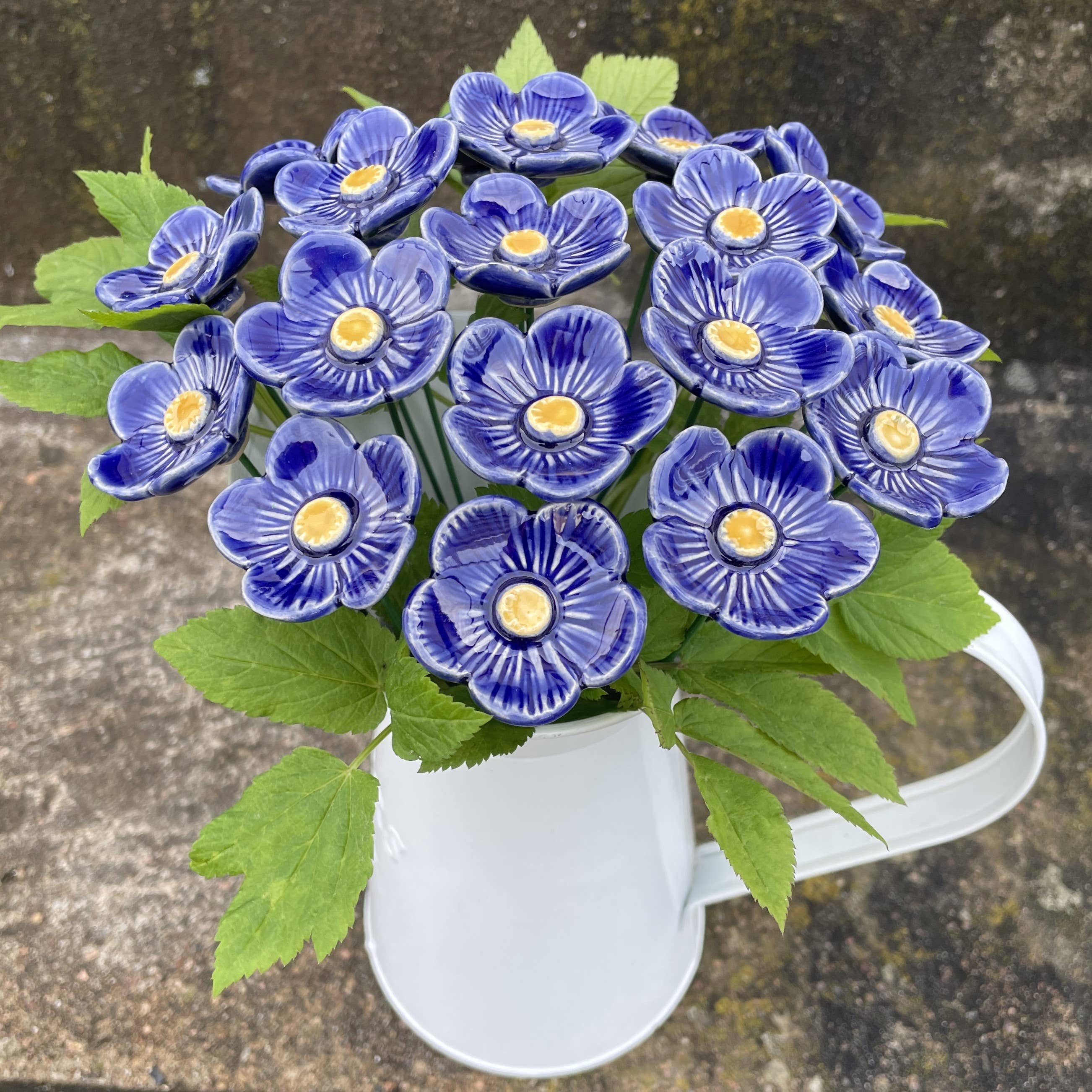 Pannonhem AB. - Wholesale Garden/Lawn Stake - Ceramic Dark Blue Plum blossoms,Plant stake1