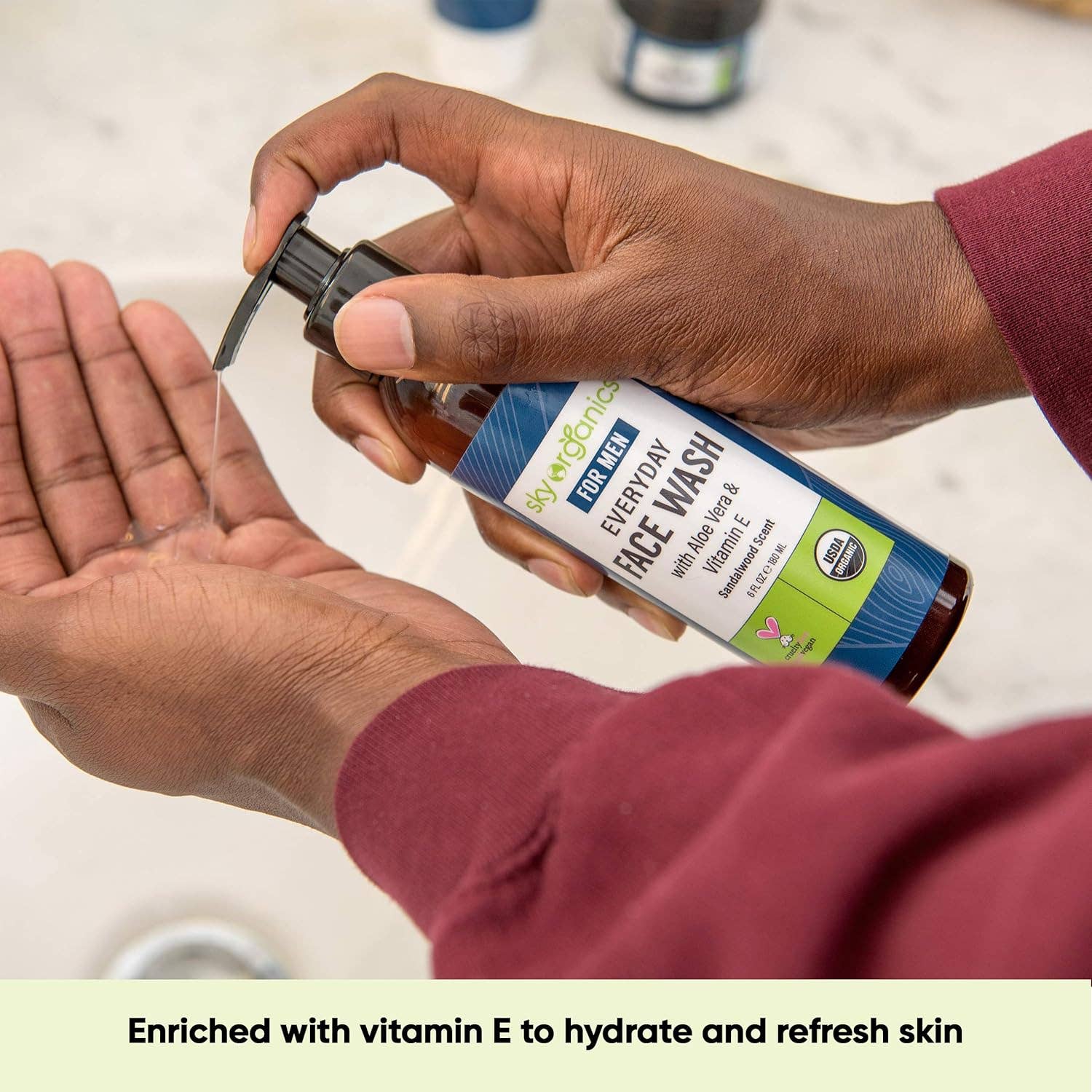 Innovarix – wholesale Facial cleanser – Sky Organics For Men  Everyday Face Wash - 6 Oz. 3