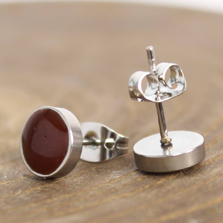 Hematite Stud Earrings for wholesale by Pure Impressions Design