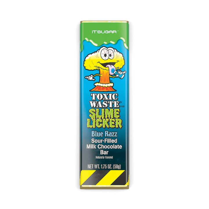 I Got Your Candy – wholesale Chocolate bar – Toxic Waste Slime Licker Blue Rasp Chocolate Bar 1.75oz - 24ct