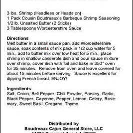 Cousin Boudreaux's Cajun Foods - Wholesale Dried Spice Mix - Cousin Boudreaux's BBQ Shrimp