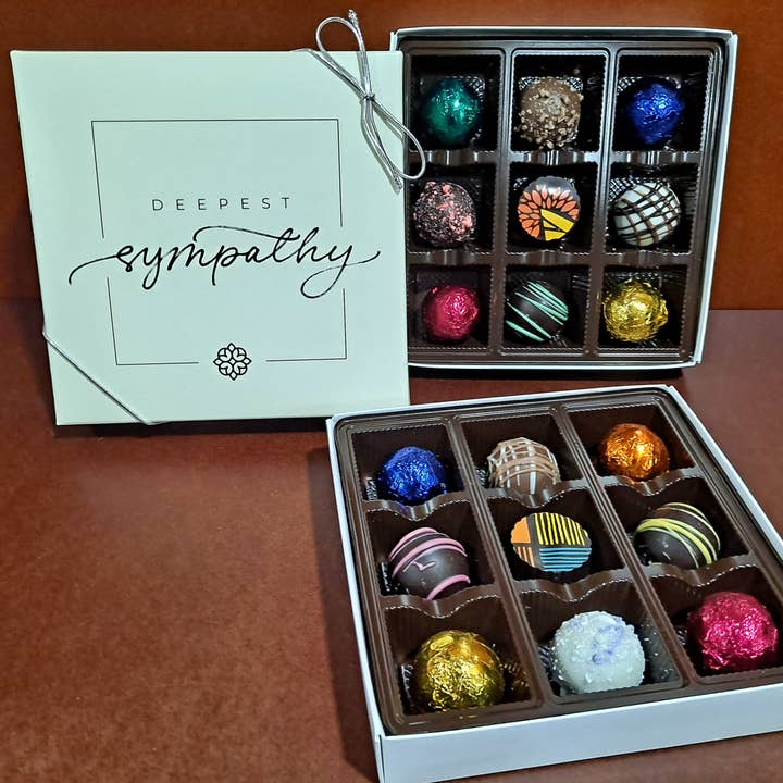 Eastern Shore Chocolate Company - Wholesale Chocolate Box - Deepest Sympathy Chocolate Truffle Gift Box (9 or 16 pieces)
