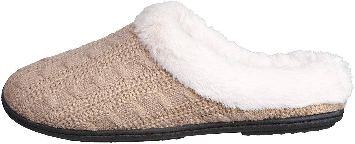 Roxoni - Vente Chaussons – femme - Pantoufles pour femmes en tricot torsadé super confortable et confortable5