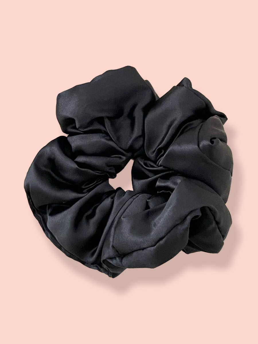 DOUBLJU - Wholesale Scrunchie - Women's - Solid Color Satin Hair Tie Pleated Scrunchie Hair Band0