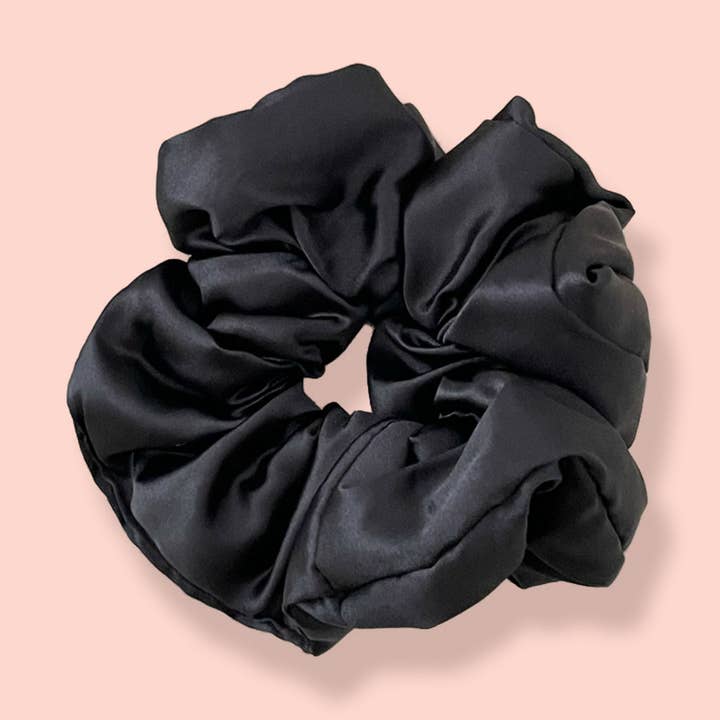DOUBLJU - Wholesale Scrunchie - Women's - Solid Color Satin Hair Tie Pleated Scrunchie Hair Band