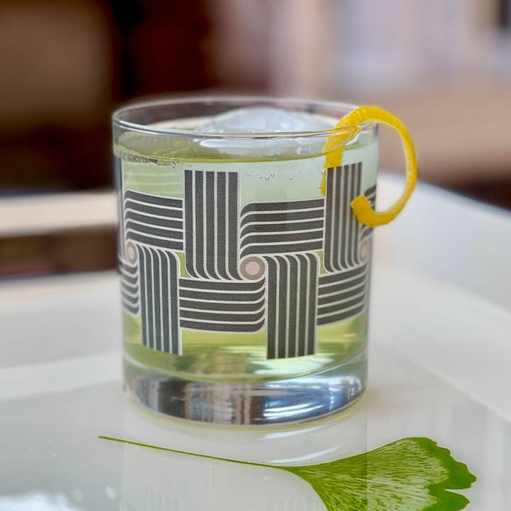 The Modern Home Bar - Wholesale Cocktail/Liquor Glass - Roundabout Night Rocks Art Deco Drinking Glass