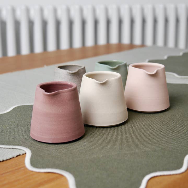 Handmade Ceramic Milk Jug – 100ml Pourer for Coffee & Tea for wholesale by Throw to fire