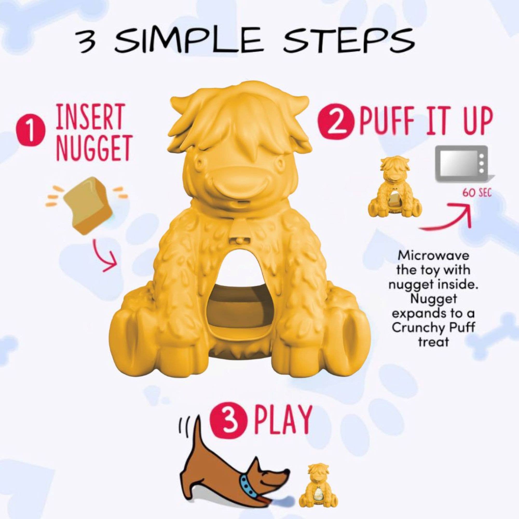 Yeti Dog Chew - Wholesale Pet Chew Toy - Dog - Yak Puff and Play Dog Chew Toy Treat Dispenser, Yellow1