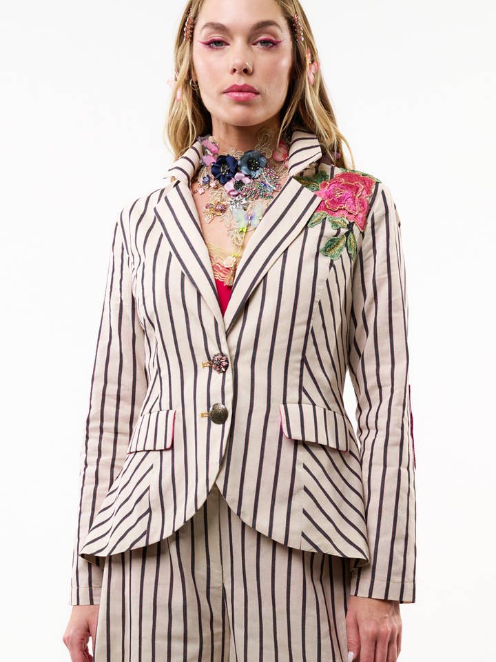 Derby Princess Stripe Kavaj för wholesale av Aratta | Women's Fashion