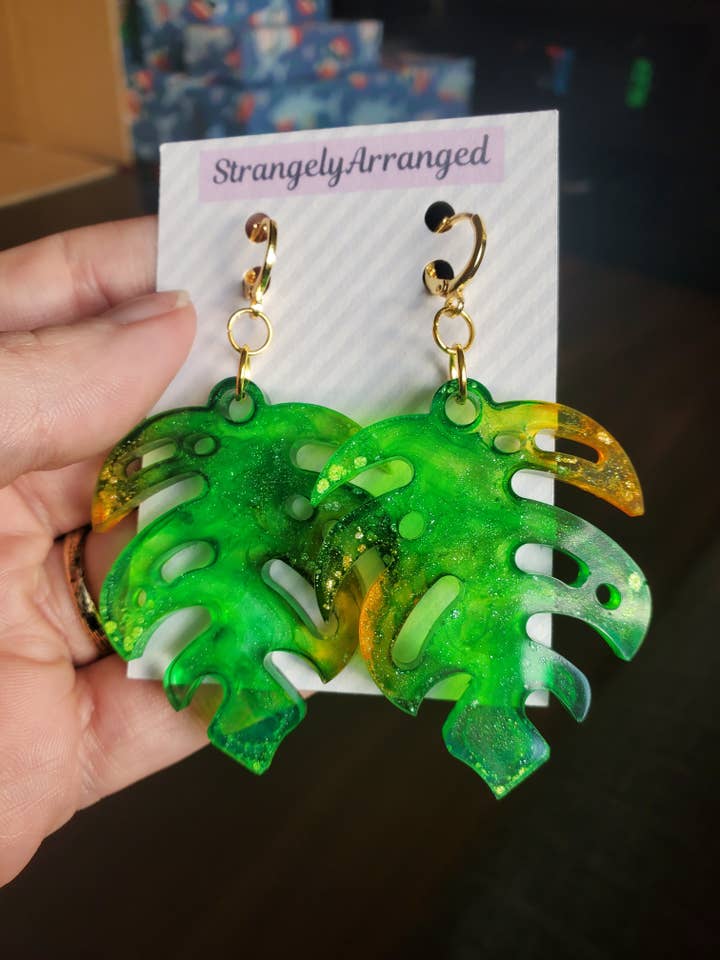 Brincos | Brincos Monstera Folha de Planta por atacado de StrangelyArranged