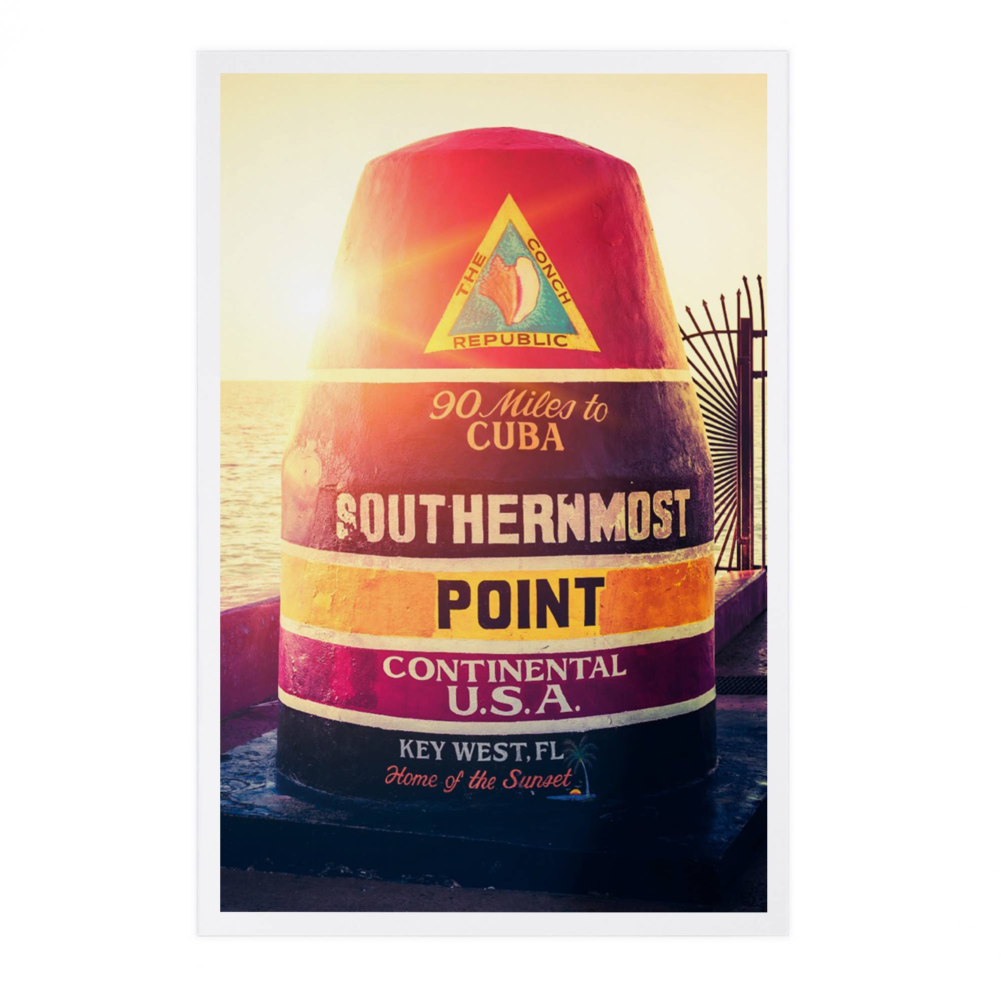 Lantern Press - Wholesale Postcard - PREMIUM POSTCARDS Key West, Florida, 90 Miles to Cuba Sign0